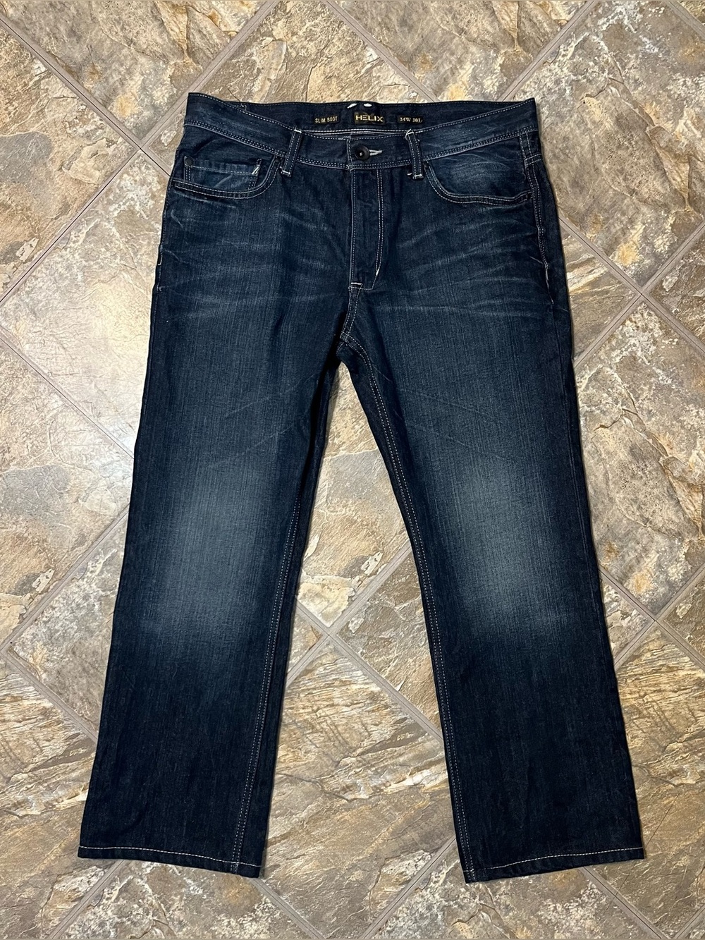 Helix Slim Boot Jeans Men’s 34x30 Dark Wash Cotton